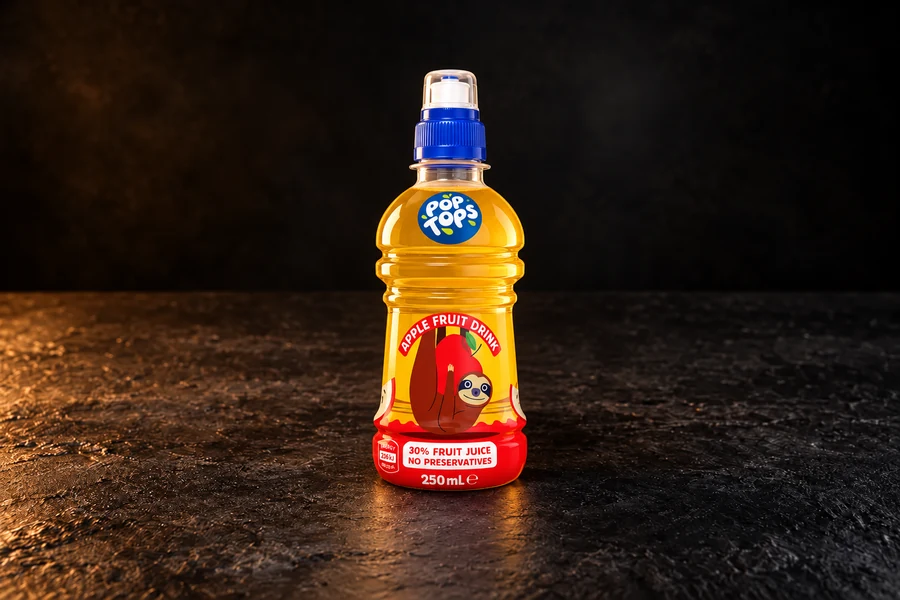 Pop Tops 250 mL apple fruit drink bottle